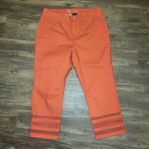 DG2 Diane Gilman Coral Jeans Size 12 Petite    NEW